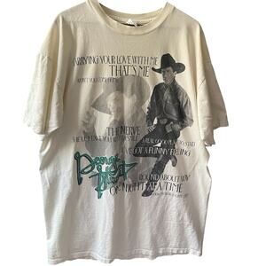 Vintage George Strait White Shirt One Size RARE Country Cowboy 90s